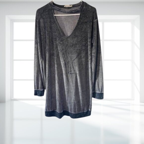 NWT Peach Love California Velvet Cutout V-Neck Mini Dress S | Sweatshirt Dress - Picture 2 of 6